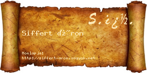 Siffert Áron névjegykártya
